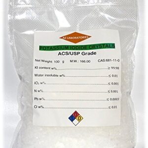 Potassium Iodide, USP Grade 100 Grams. Fine Crystals Powder, USP, 100%, Same Day Ship