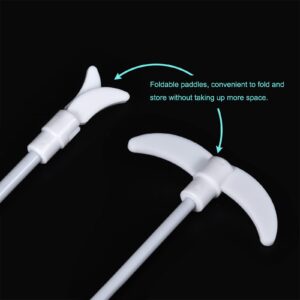 MECCANIXITY PTFE Electric Stirring Rod 300mm Length Overhead Stirrer Mixer Shaft with Foldable Paddle for Lab 2Pcs