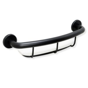 Shelf Grab Bar for Bathroom Shower Tub Kitchen Safety/304 Stainless Steel/Matte Black/ 18" x 5.5"