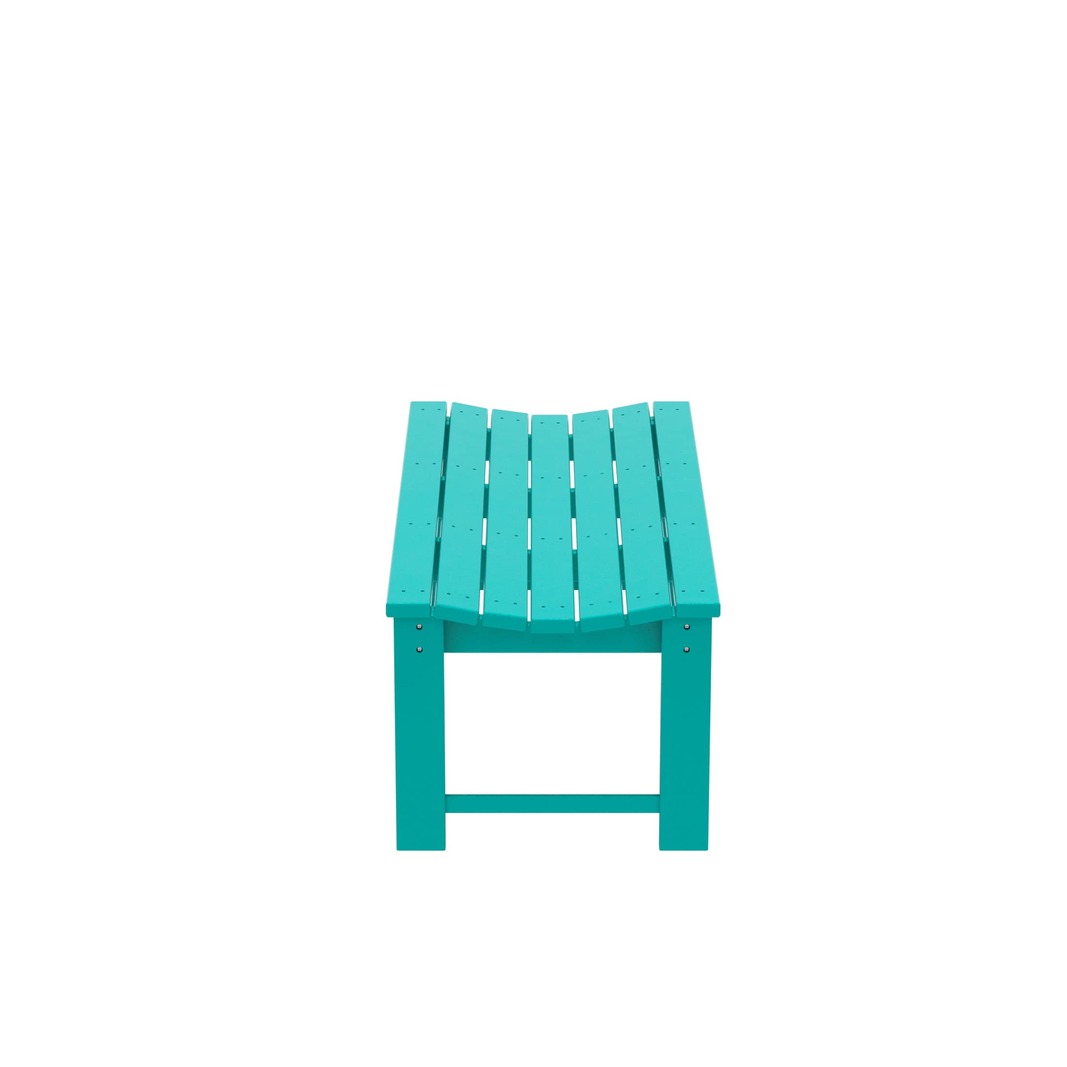 WO Home Furniture 48" Modern Backless Bench, HDPE Plastic, Turquoise