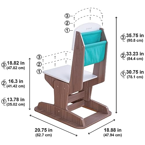 KidKraft Grow Together Pocket Adjustable Desk & Chair Gray Ash