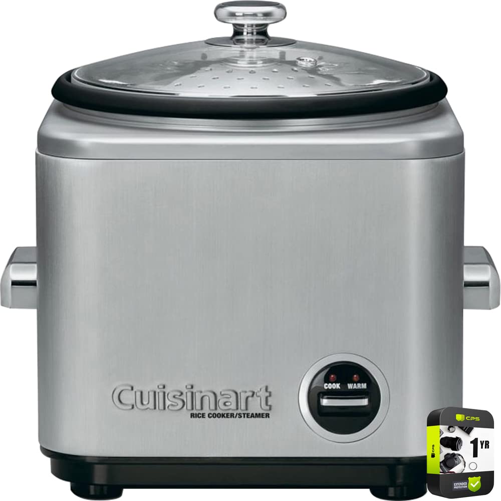 Cuisinart CRC-800P1 8-Cup Stainless Steel Rice Cooker/Steamer Bundle with 1 YR CPS Enhanced Protection Pack