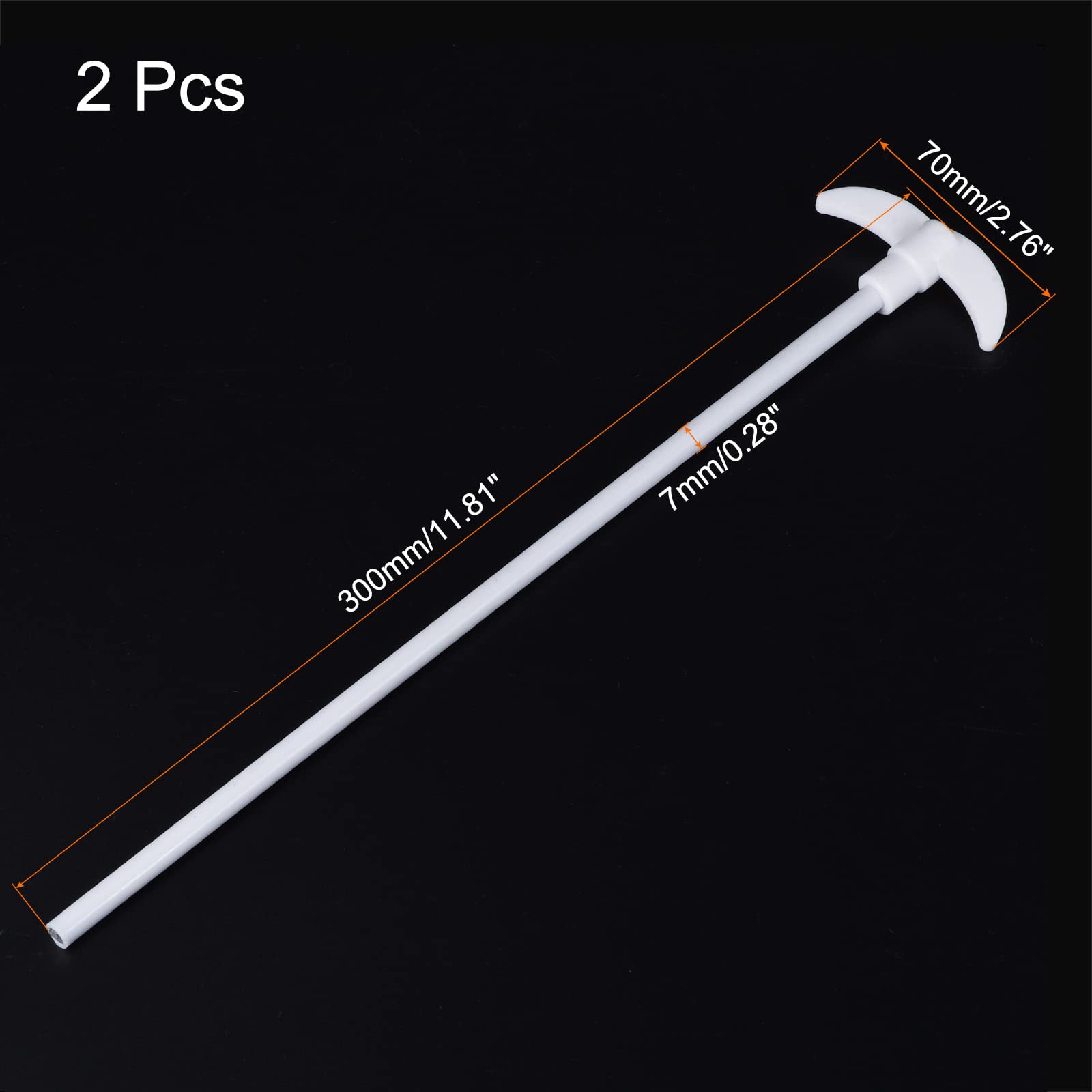 MECCANIXITY PTFE Electric Stirring Rod 300mm Length Overhead Stirrer Mixer Shaft with Foldable Paddle for Lab 2Pcs