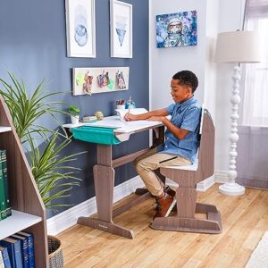 KidKraft Grow Together Pocket Adjustable Desk & Chair Gray Ash