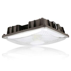 Konlite 27W LED Canopy Area Light - 6 Pack - Dark Bronze - 100W HID/M.H. Equivalent - 3800 LM - Daylight Light - 120-277V - UL, Idea for for Gas Station, Gym, Warehouse, Shop, Underpass, Loading Dock