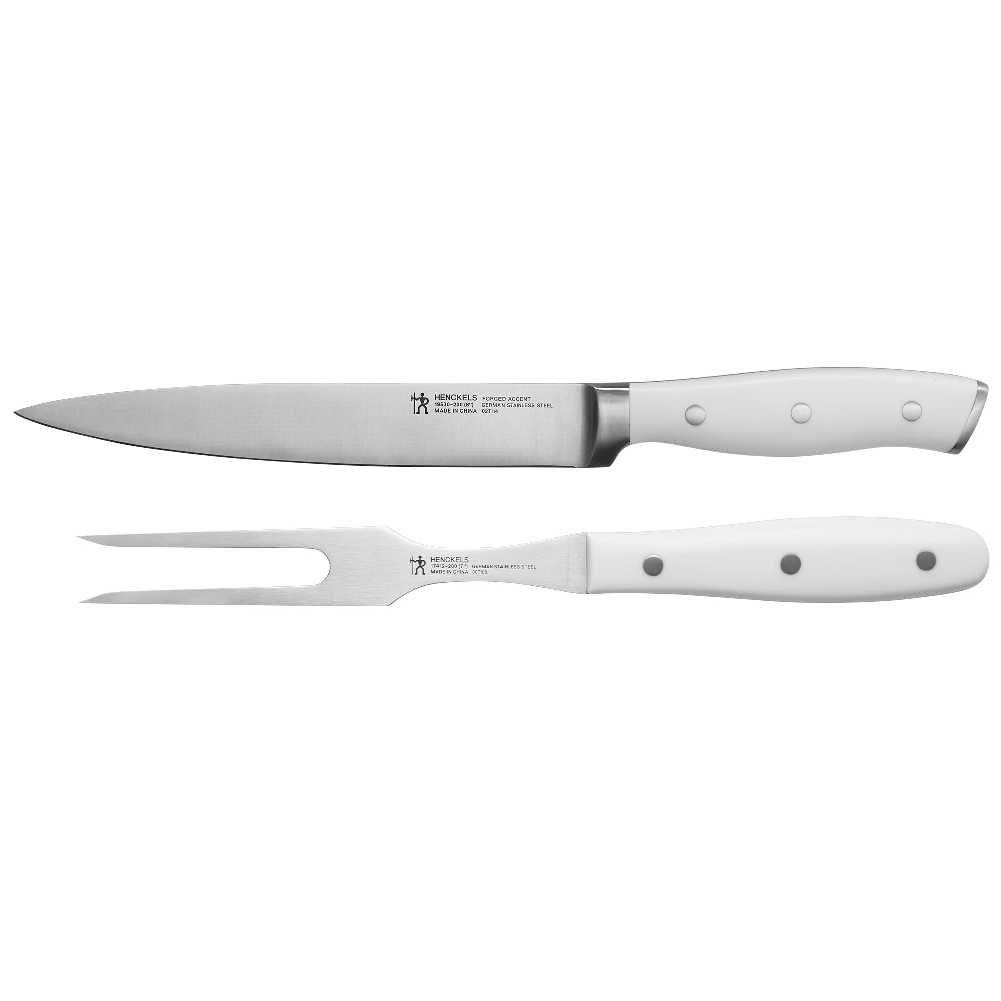 HENCKELS Forged Accent Razor-Sharp 2-pc Carving Knife Set, White Handle, German Engineered Informed by 100+ Years of Mastery