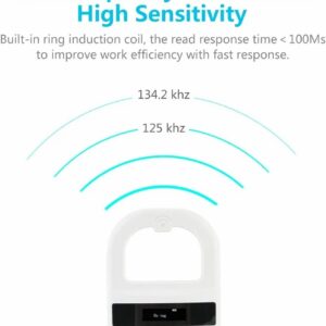 Animal Chip ID Scanner Dog Microchip Reader with OLED Display Screen Supports FDX-B（ISO11784/11785） and EMID Microchips