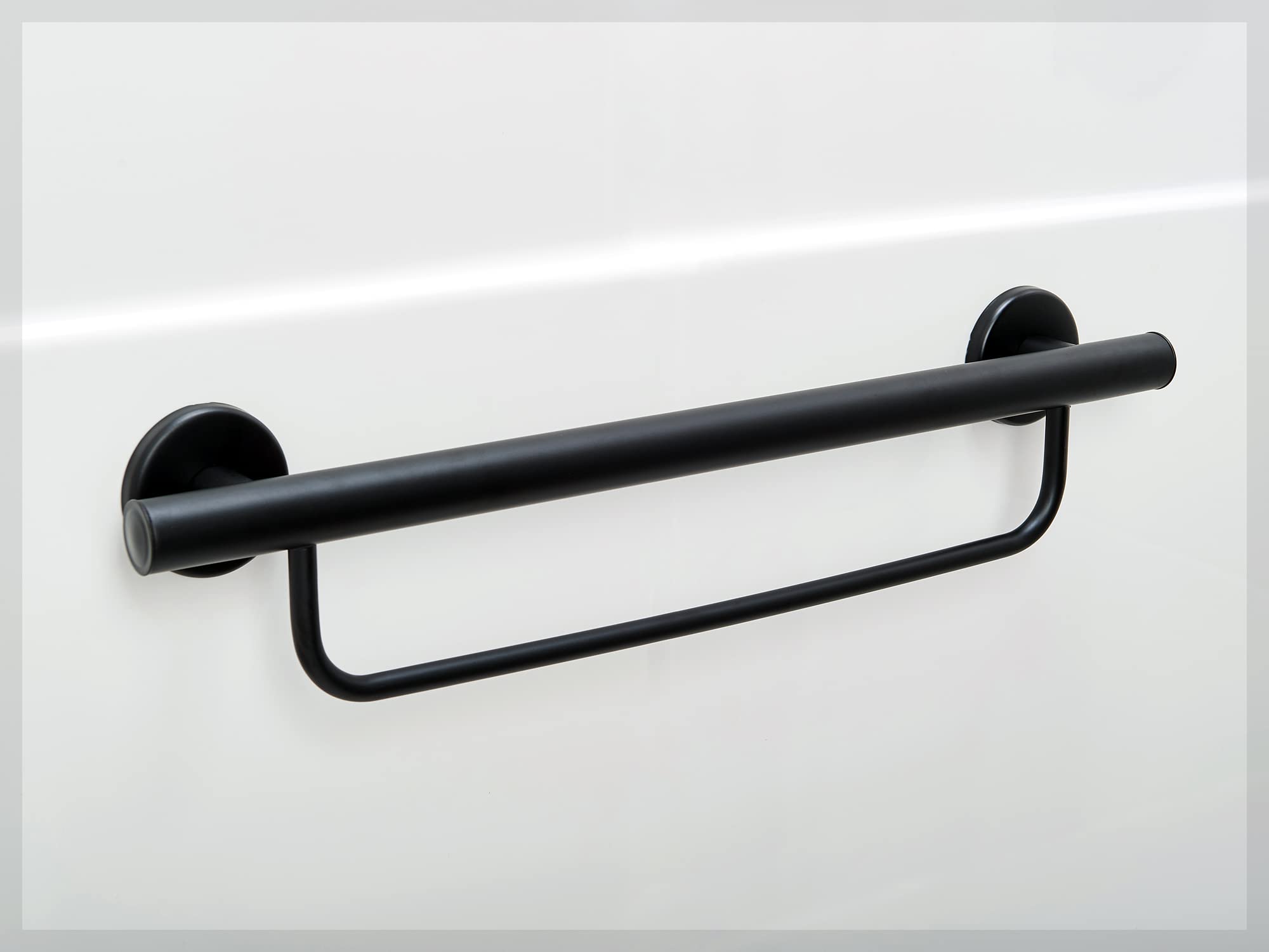 Bathroom Grab Bar Towel Rack for Bathtub Shower Kitchen/304 Stainless Steel/Matte Black/ 24" x 5"