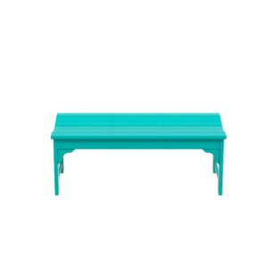 WO Home Furniture 48" Modern Backless Bench, HDPE Plastic, Turquoise