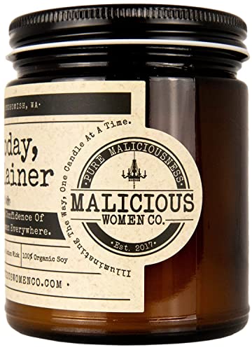 Mansplaining Organic Funny Soy Wax Candle - Cedar, Pine, Moss Scent - Snarky Candle for Women - Gift Candles for Women, Co-Worker, Empowerment - Handcrafted Gifts