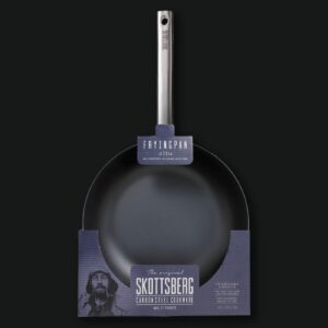 Skottsberg Carbon Steel Frying Pan, Pre-Seasoned (11" Wide) – Natural Non-Stick Layer, Suitable for All Heatsources, Safe with Metal Utensils