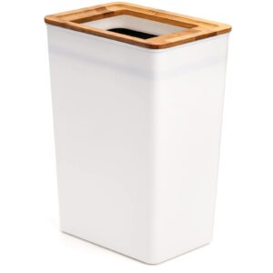 dicunoy plastic slim trash can, 2.4 gallon white garbage container, little wastebasket garbage bin for bathroom, living room, home, kitchen, office hold waste, recycling