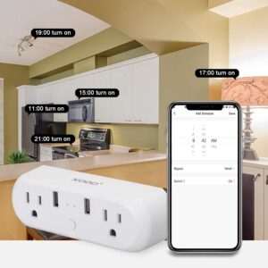 XODO WP3 Smart WiFi Plug - Wireless Remote Control by App Compatible with Alexa and Google Home Assistant 2.4 GHz Network only - Voice Control - WiFi Enable - Smart Home Outlet - 2PK