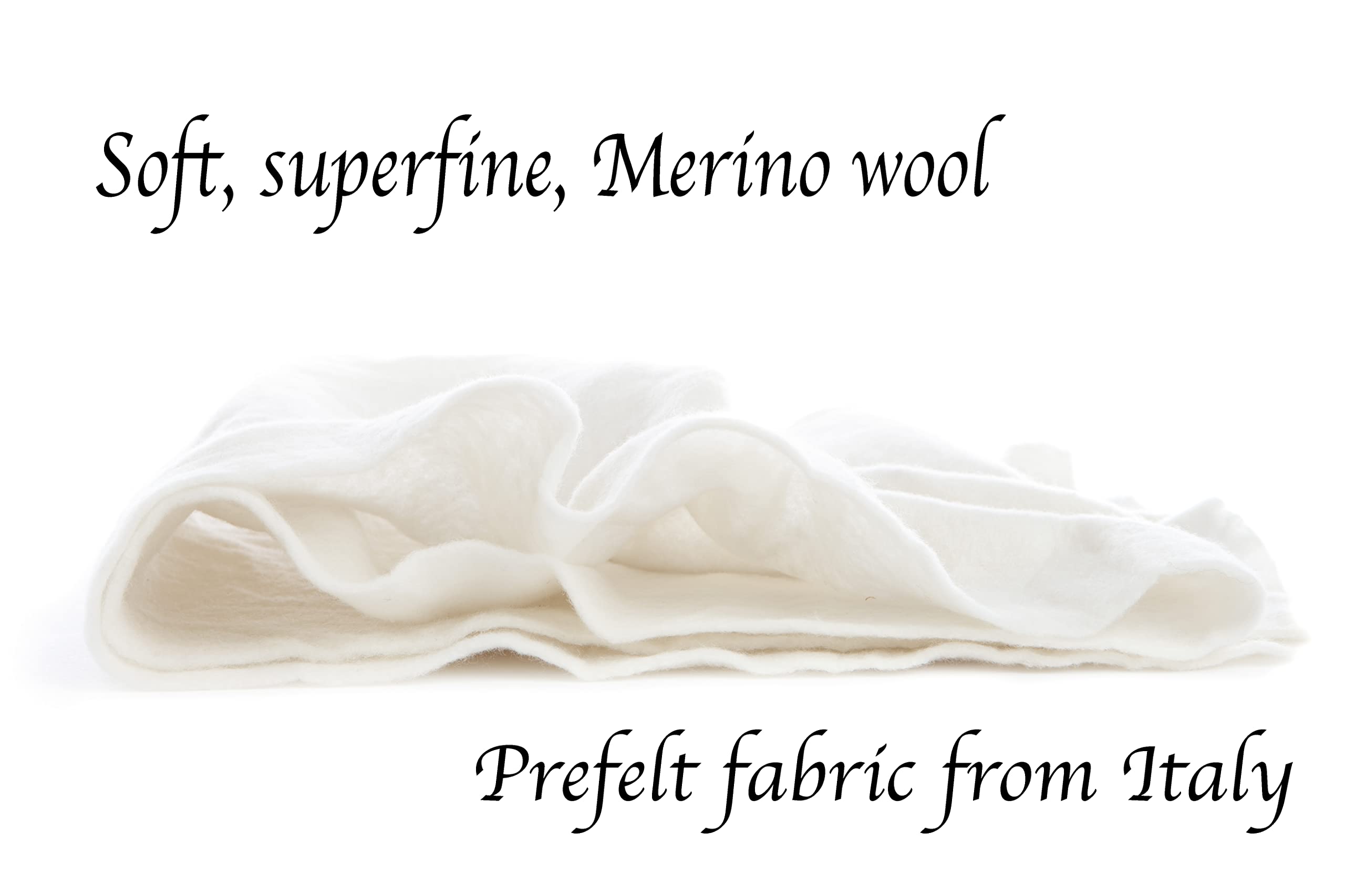 Pure Merino Wool, Extra Fine Pre Felt Fabric for Craft, Needle Felting, Wet Felting, 19 Micron, Natural Ecru Color, 12 x 59 inches