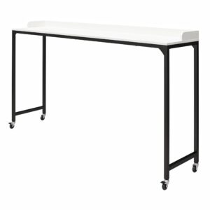 Ameriwood Home Park Hill Adjustable Height Over-The-Bed Desk with Castors, White