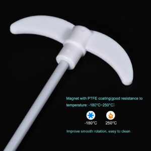 MECCANIXITY PTFE Electric Stirring Rod 300mm Length Overhead Stirrer Mixer Shaft with Foldable Paddle for Lab 2Pcs