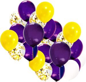 graduation party decorations purple yellow/purple yellow balloons purple graduation decorations 2024 nyu/mardi gras party/purple yellow gold birthday party decoration balloons of 20pcs