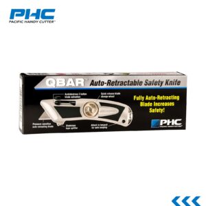 Pacific Handy Cutter QBAR Smart Auto Retract Metal Safety Cutter with Bladeless Tape Splitter (E13301-9)