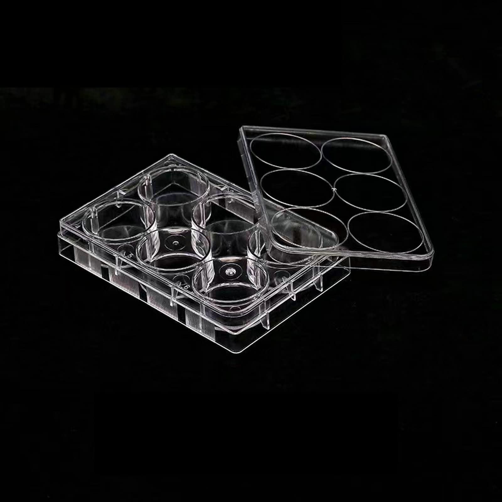 6 Well Culture Plate - Culture Plate 6 Well - with Lid, Flat Bottom, Individual Pack (Pack of 10)