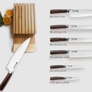 BRODARK Chef Knife Set Professional 6-Pieces Kitchen Knife, Ultra Sharp German Stainless Steel Cooking Knife Set, Ergonomic Handle Full Tang Forged Gift with Premium Box