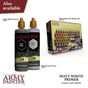 The Army Painter Warpaints Air Air Primer Matt White 18ml Acrylic Paint for Airbrush, Wargaming and Modelling