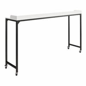 Ameriwood Home Park Hill Adjustable Height Over-The-Bed Desk with Castors, White