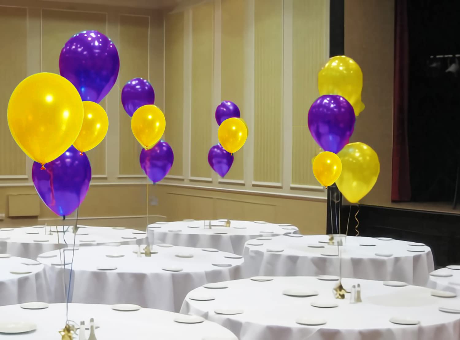 Graduation Party Decorations Purple Yellow/Purple Yellow Balloons Purple Graduation Decorations 2024 NYU/Mardi Gras Party/Purple Yellow Gold Birthday Party Decoration Balloons of 20pcs