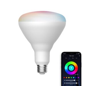 Satco S11284 Starfish WiFi-Control BR40 LED Color-Changing and Tunable White Smart Light Bulb, 12 Watts, 2700K-5000K