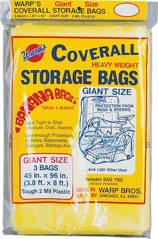 Banana Storage Bags, Heavy Weight, 9 Oversized Bags for Moving, Storing, Protection, (2) Jumbo 60” x 108”, (3) Giant 45" x 96, (4) Large 40” x 73”, Ties Included