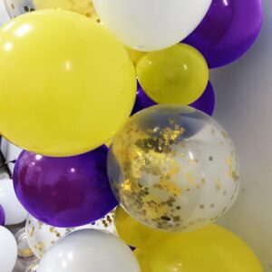 Graduation Party Decorations Purple Yellow/Purple Yellow Balloons Purple Graduation Decorations 2024 NYU/Mardi Gras Party/Purple Yellow Gold Birthday Party Decoration Balloons of 20pcs