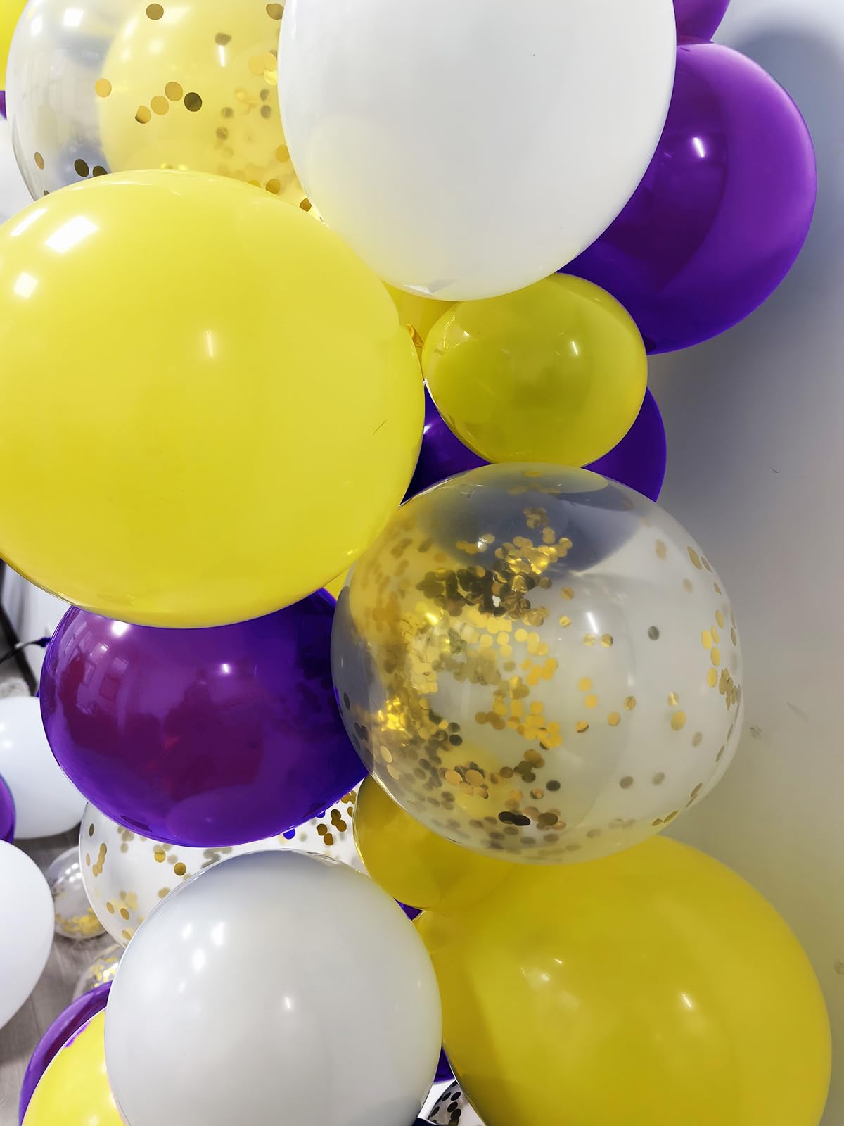 Graduation Party Decorations Purple Yellow/Purple Yellow Balloons Purple Graduation Decorations 2024 NYU/Mardi Gras Party/Purple Yellow Gold Birthday Party Decoration Balloons of 20pcs