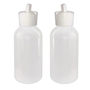 510 central boston round flip top pour spout cap 120ml (4oz, 2 pack) ldpe plastic bottle made in usa