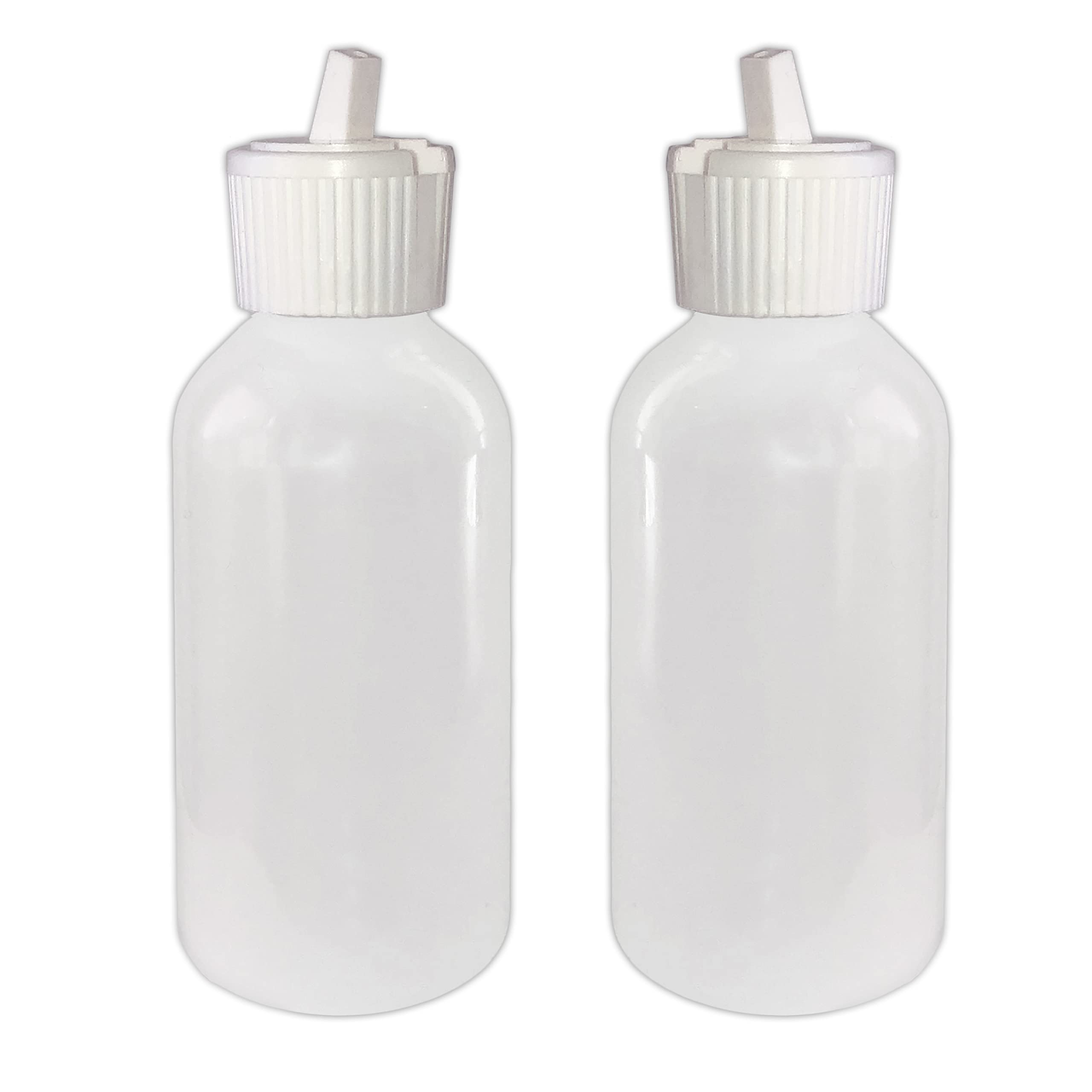 510 Central Boston Round Flip Top Pour Spout Cap 120mL (4oz, 2 Pack) LDPE Plastic Bottle Made In USA