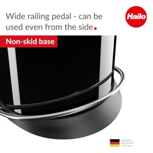 Hailo Harmony M waste bin | 12 L / 3.2 gal | Cushioned lid-closing mechanism (soft-close) | Steel sheet | Wide metal foot rail | Bin liner clamping ring | Carrying handle | Made in Germany | Red