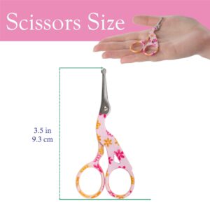 JubileeYarn Rounded Embroidery Craft Stainless Steel Stork Scissors - Small Pink - 1 Pair