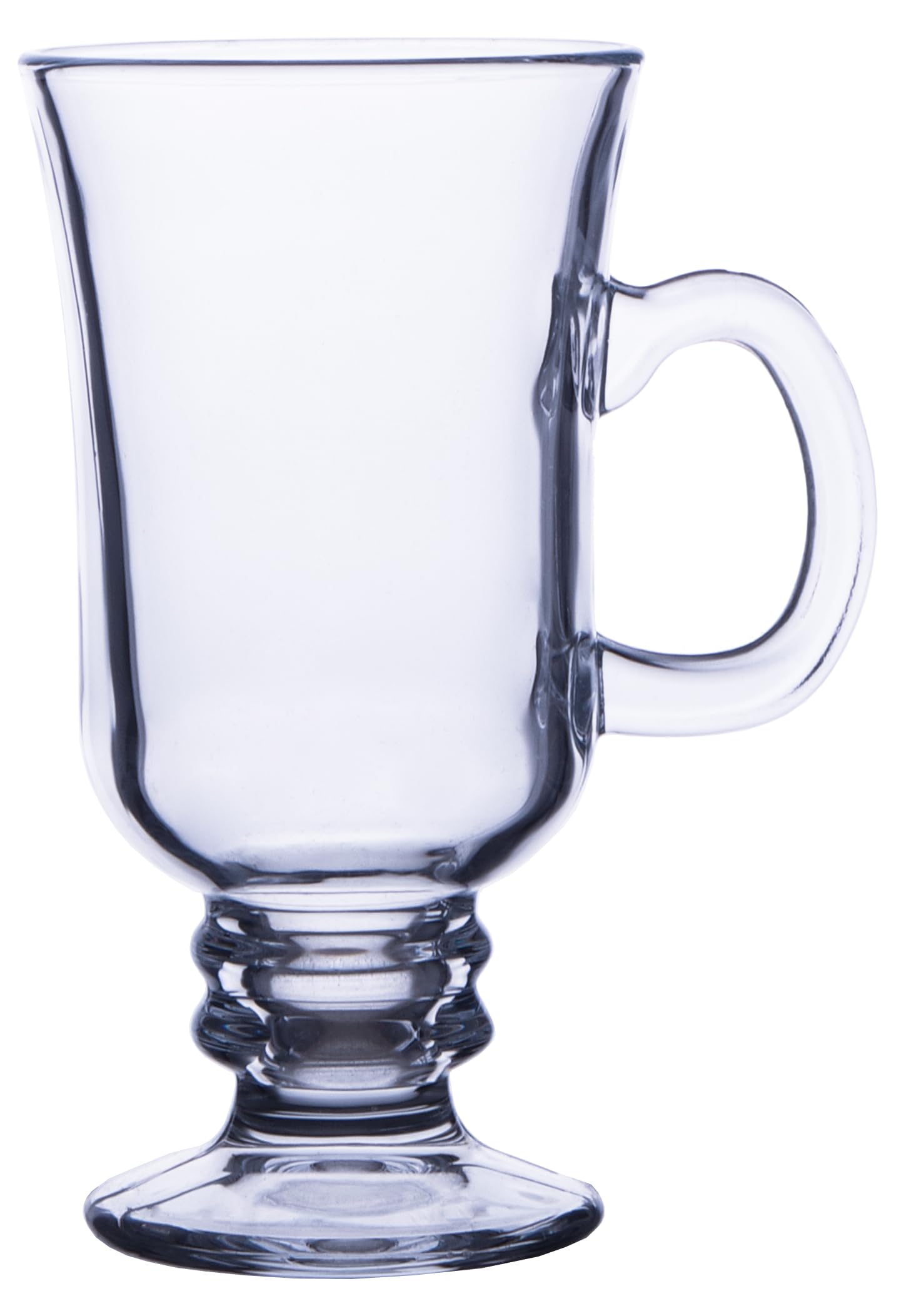 Chefcaptain Glass Coffee Mugs, Glass Cup With Handle Zero-Lead Footed Mugs With 8 Oz Capacity, Irish Coffee Glasses 4-Piece Set (8 Ounces) Irish Coffee Mugs (Clear)