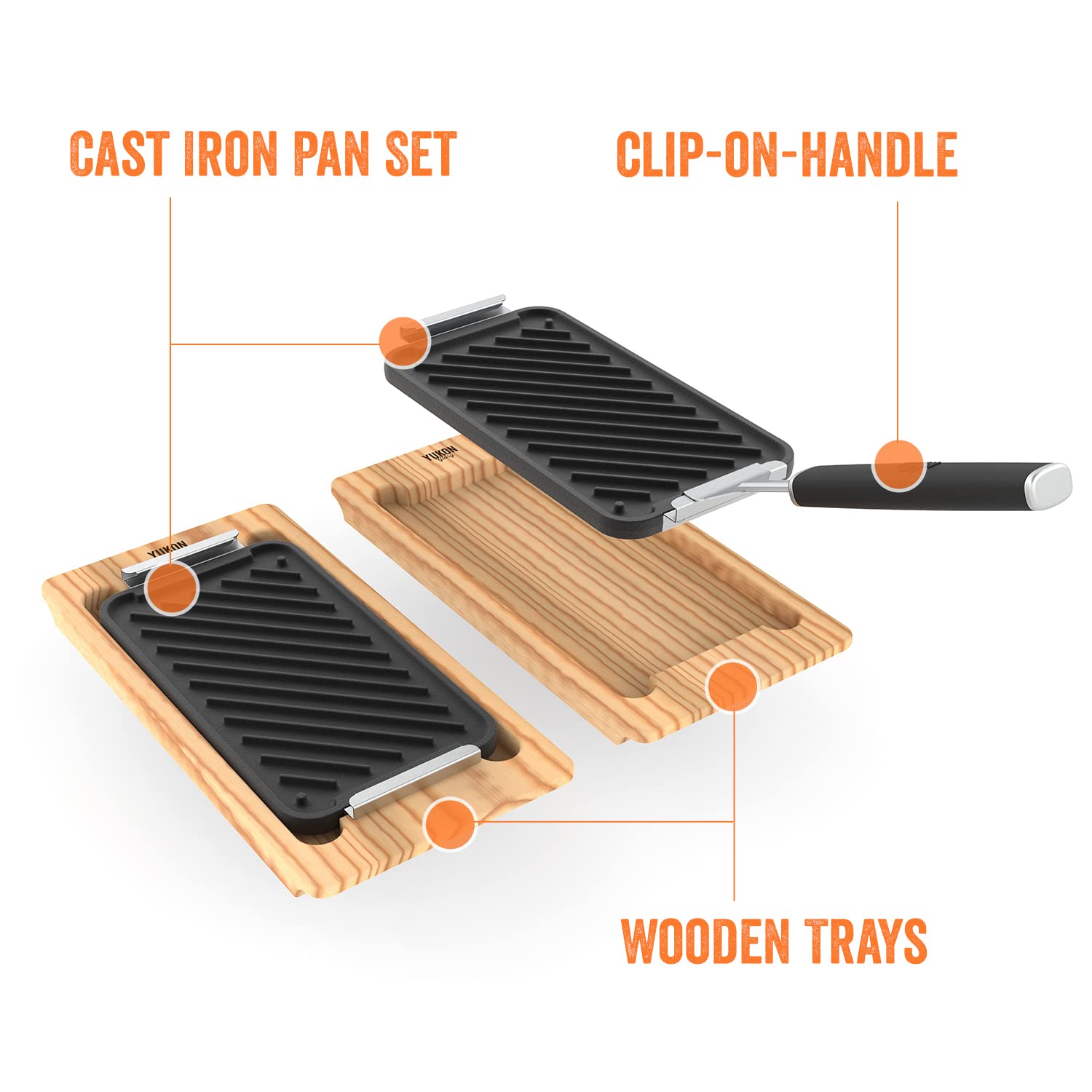 Yukon Glory™ SEAR 'N SERVE Set (BBQ Cast Iron Grill Pan Set)