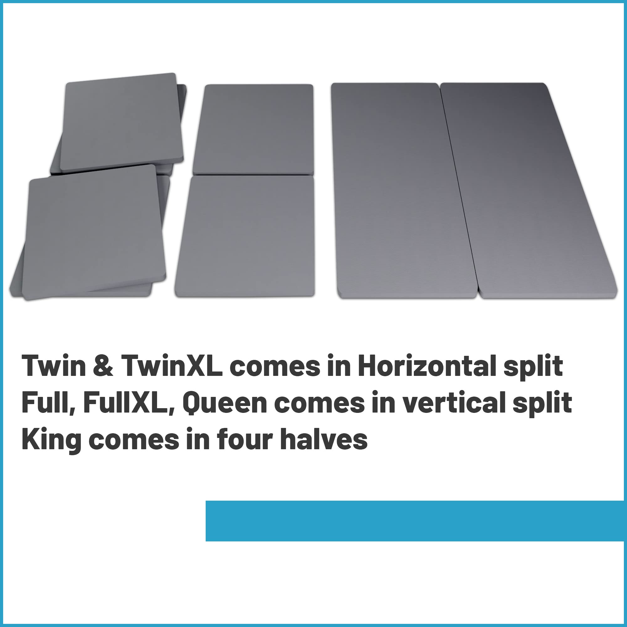 Treaton,1.5-Inch Split Fully Assembled Bunkie Board for Mattress/Bed Support, King, Grey