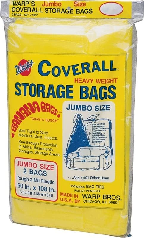 Banana Storage Bags, Heavy Weight, 9 Oversized Bags for Moving, Storing, Protection, (2) Jumbo 60” x 108”, (3) Giant 45" x 96, (4) Large 40” x 73”, Ties Included