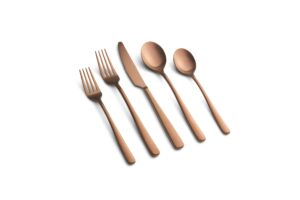 cambridge copper satin rise 20-piece flatware set, service for 4, 0