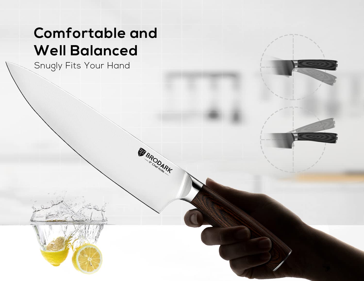 BRODARK Chef Knife Set Professional 6-Pieces Kitchen Knife, Ultra Sharp German Stainless Steel Cooking Knife Set, Ergonomic Handle Full Tang Forged Gift with Premium Box