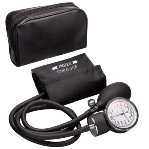 novamedic professional black pediatric size blood pressure machine, 7.2”-10.5", aneroid sphygmomanometer medical supplies, manual emergency bp monitor for high blood pressure with carrying case