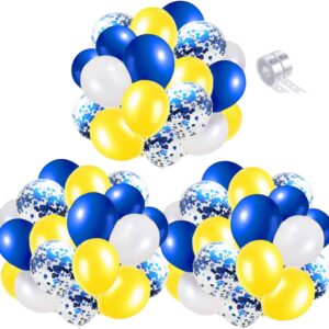 ZZRY Royal Blue Yellow White Balloons Kit,12Inch Latex ,55Pcs for graduation py baby shower Birthday Wedding Anniversary Bachelorette, Yellow,blue,white,red