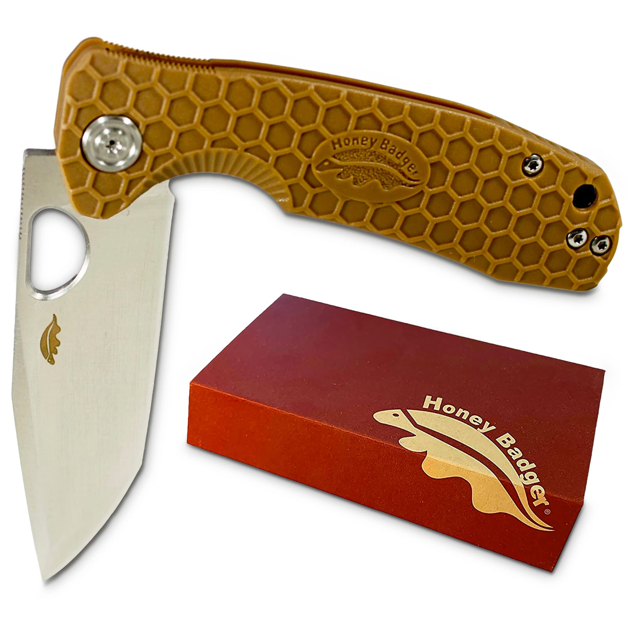 Western Active Honey Badger Tanto Pocket Knife 3.63" Steel Blade, Lightweight 3.9oz Folding Utility EDC, Deep Pocket Carry Camping, Fishing Knife with Reversible Pocket Clip - Tanto Large