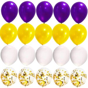 Graduation Party Decorations Purple Yellow/Purple Yellow Balloons Purple Graduation Decorations 2024 NYU/Mardi Gras Party/Purple Yellow Gold Birthday Party Decoration Balloons of 20pcs