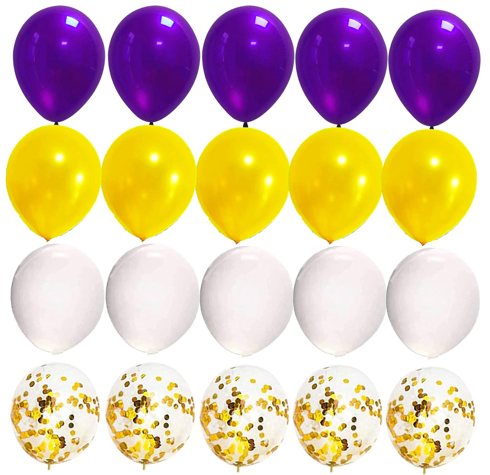 Graduation Party Decorations Purple Yellow/Purple Yellow Balloons Purple Graduation Decorations 2024 NYU/Mardi Gras Party/Purple Yellow Gold Birthday Party Decoration Balloons of 20pcs