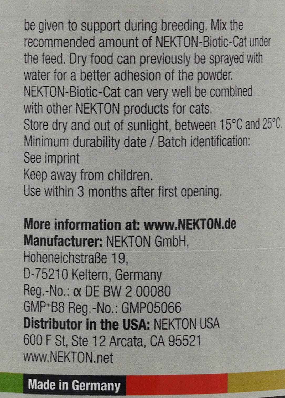 Nekton-Biotic-Cat Probiotic Supplement for Cats 60g / 2.1oz