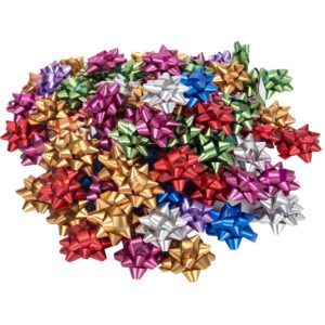 100pcs small star bows for gift wrapping and presents,multiple coclour christmas bows,for parties, birthdays, weddings or other holidays. (style1)