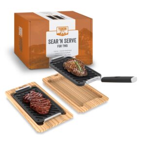 yukon glory™ sear 'n serve set (bbq cast iron grill pan set)