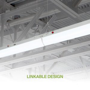 ASD 4ft LED Linear Strip Light Fixture with Emergency Battery Backup - 22W-44W 5853LM Linkable LED Shop Light - 3500K-5000K Adjustable Dimmable Commercial Ceiling Light Fixture - UL DLC